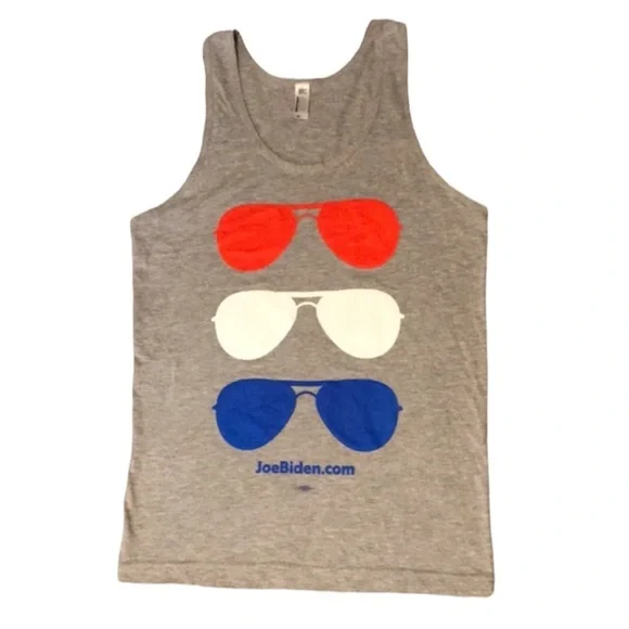 AMERICAN APPAREL Aviator Sunglasses Tank Top Red White and Blue - Picture 1 of 5